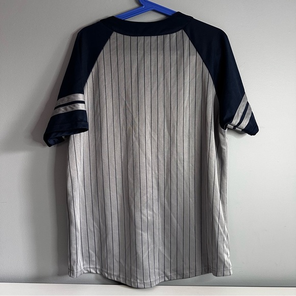 TRUE ROCK New York MLB Jersey, Grey/Blue, Sz L, Short Sleeve, Button Front, EUC - Picture 3 of 10